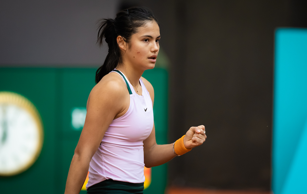 Emma Raducanu in the first round of the 2022 Mutua Madrid Open, Spain