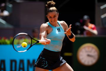 Maria Sakkari in the first round of the 2022 Mutua Madrid Open, Spain
