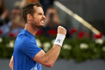 Andy Murray in the first round of the 2022 Mutua Madrid Open, Spain