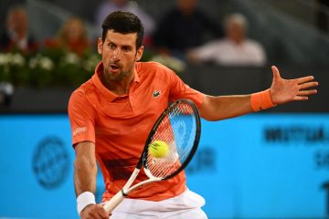 Novak Djokovic in the second round of the 2022 Mutua Madrid Open, Spain