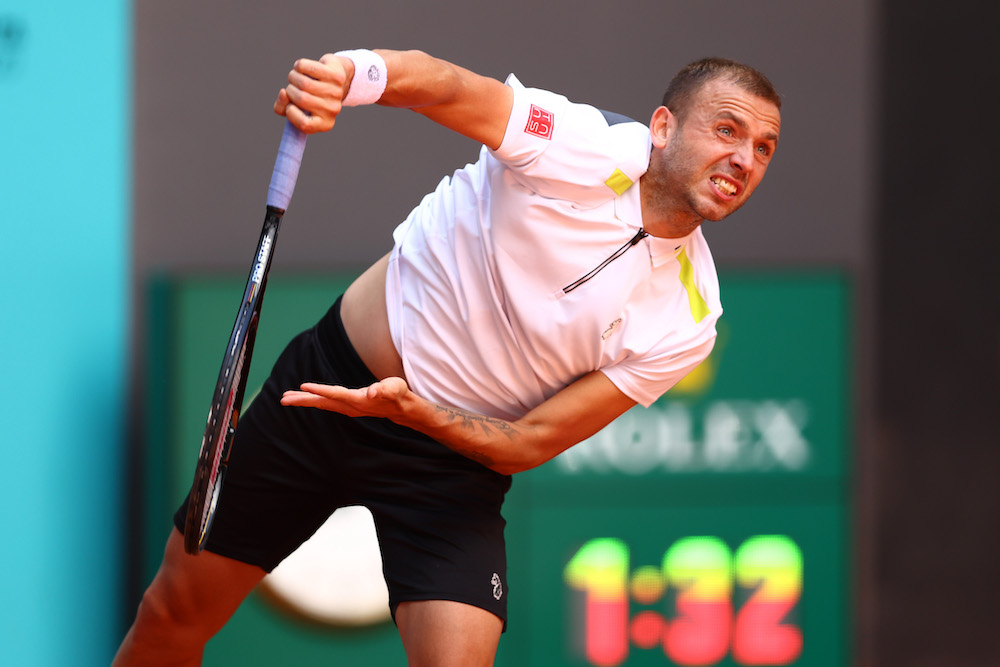 Dan Evans in the second round of the 2022 Mutua Madid Open, Spain