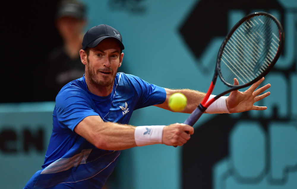 Andy Murray in the second round of the 2022 Mutua Madrid Open, Spain