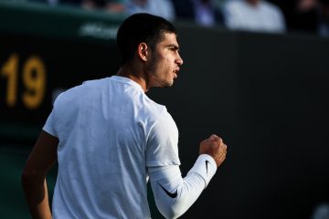 Carlos Alcaraz in the second round of Wimbledon 2022, London, UK