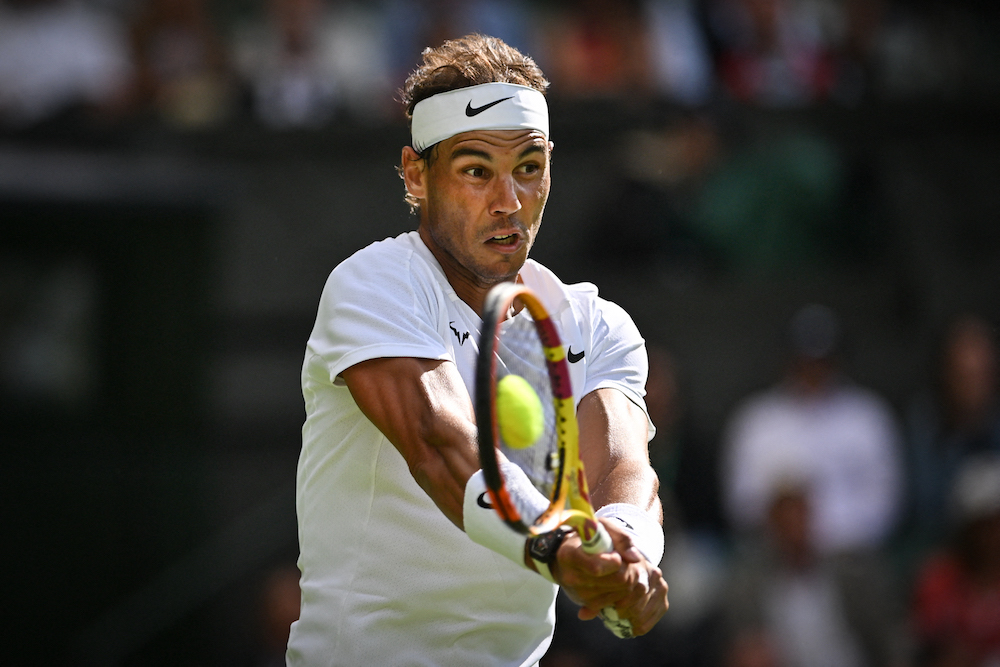 Rafael Nadal in the first round of Wimbledon 2022, London, UK