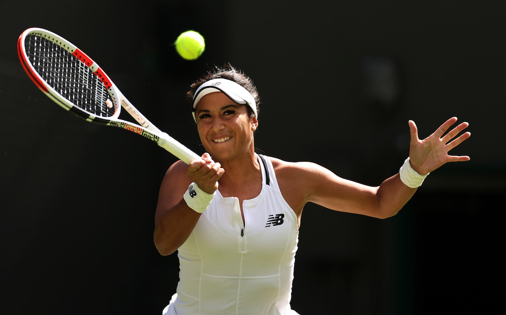 Heather Watson in the first round of Wimbledon 2022, London, UK