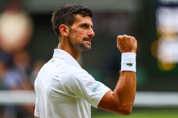 Novak Djokovic in the quarter-finals of Wimbledon 2022, London, UK