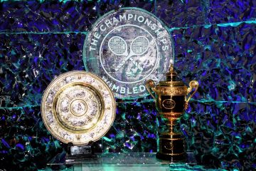 General view of the Wimbledon trophies