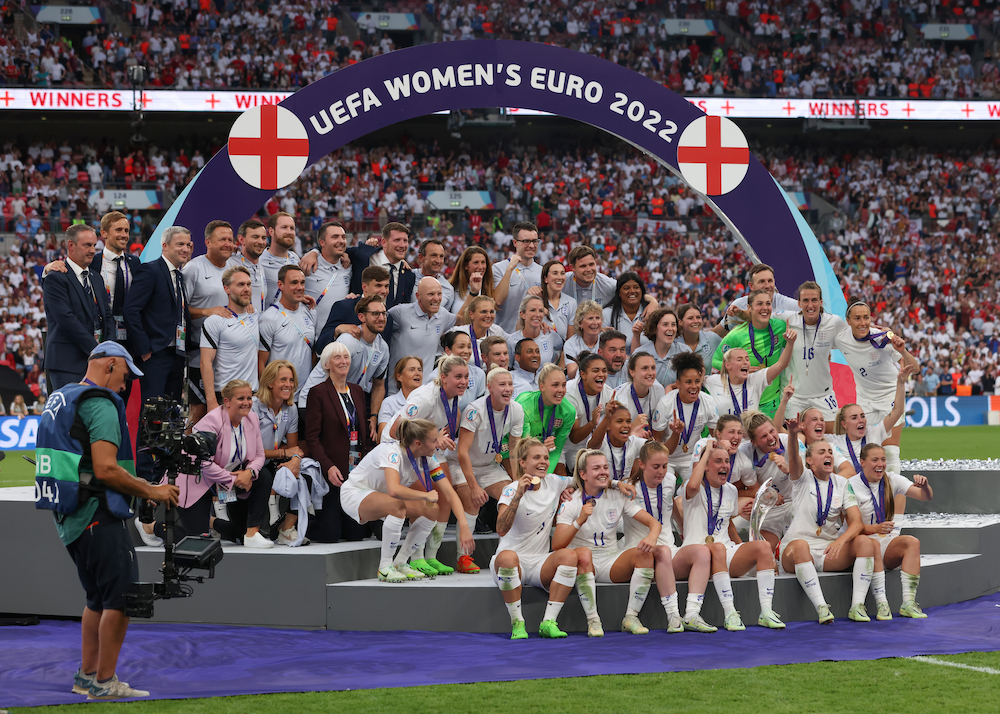 England's Lionesses celebrate winning Euro 2022, Lomdon, UK