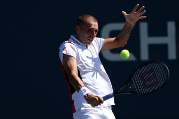 Dan Evans in the first round of the 2022 US Open, New York