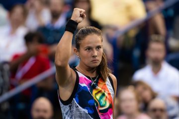 Daria Kasatkina in the first round of the 2022 National Bank Open, Toronto, Canada