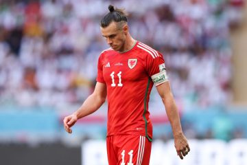 Gareth Bale in the 2022 Fifa World Cup group stage match between Wales and Iran