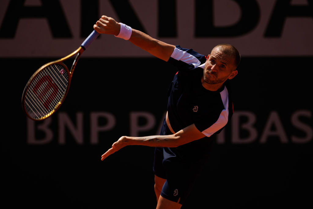 Dan Evans in the first round of Roland Garros 2023, Paris, France