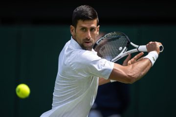 Novak Djokovic in the first round of Wimbledon 2023, UK