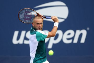 Dan Evans in the first round of the 2023 US Open, New York