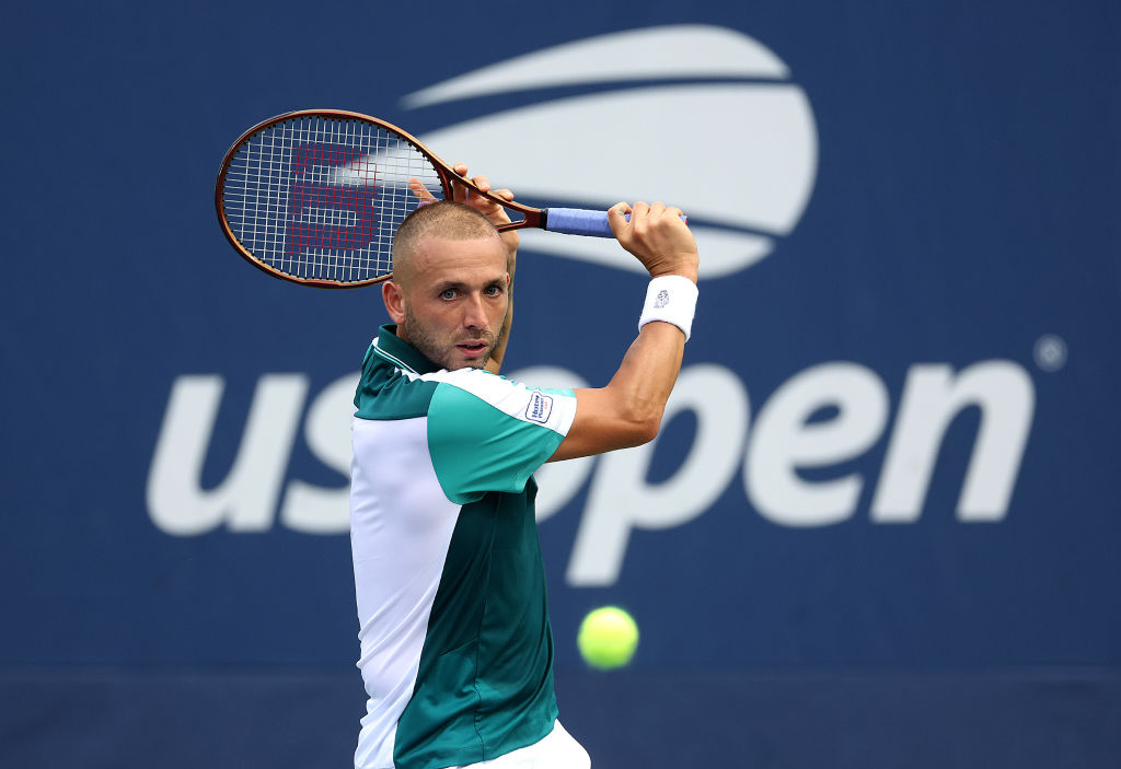 Dan Evans in the first round of the 2023 US Open, New York
