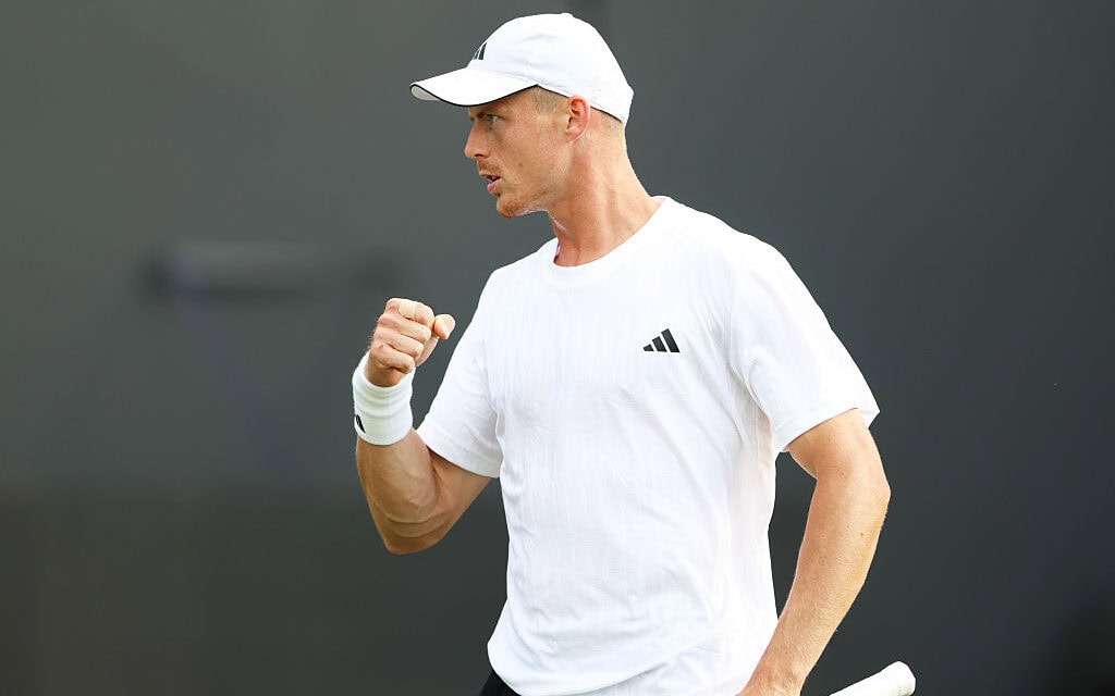 Billy Harris in the first round of the 2025 Birmingham Open, UK